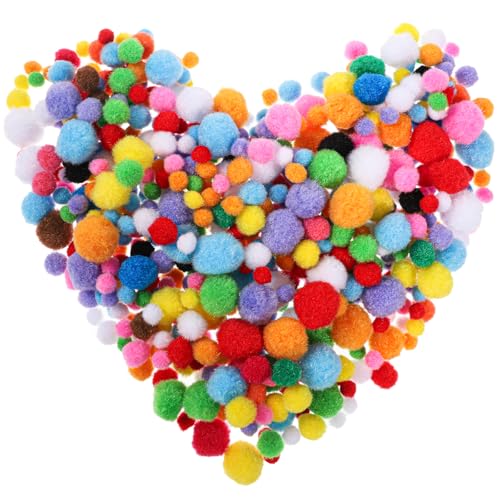 300 Stück Pompons zum Basteln 1-2.5cm Mini Pom Poms für Handwerk Herstellung Bastel Pompons Bunt Pompon Klein für Party Dekorieren DIY Nähen