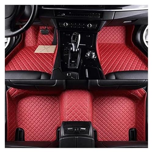 Alfombra Piso Coche Alfombrillas Personalizadas 3D De Cobertura Total para Coche para Skoda para Fabia 2008-2014 Accesorios Interiores, Alfombra Car Alfombrillas Accesorios(Rojo)