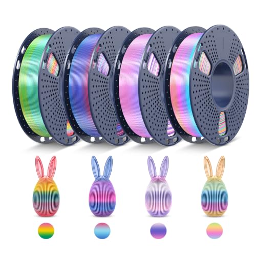 Image of JAYO Rainbow Silk PLA 3D Printer Filament 1.75mm Bundle, 250g, 4-Pack