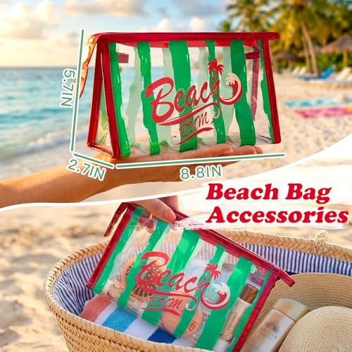 Image of COSHAYSOO Sunscreen Bag Clear Makeup Toiletry Pouch Beach Vacation Essentials for Women Teen Girls Trip Gifts Summer Pool Travel Must Have Accessories Waterproof Stuff