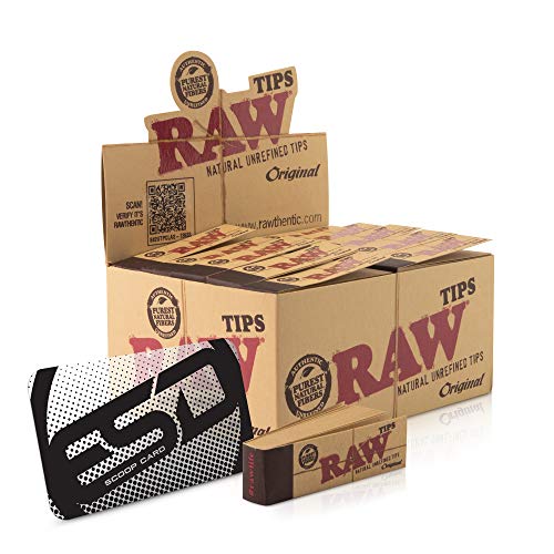 RAW Tips Original Roll Up Tips Full Box | 50 Packs | 50 RAW Tips per Pack | Naturally Unrefined Tips Made for Re-Use
