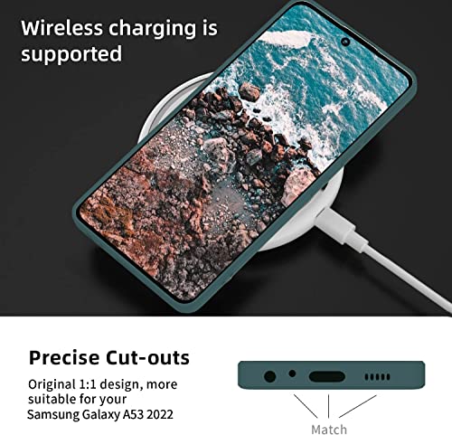 Image of DIZORO Microfiber Candy Case Compatible for Vivo V27 5G Smooth Touch Cushion Liquid Soft Silicone Gel Rubber Phone Cases Non-Slip Full Body Protective Shockproof Back Cover - Forest Green