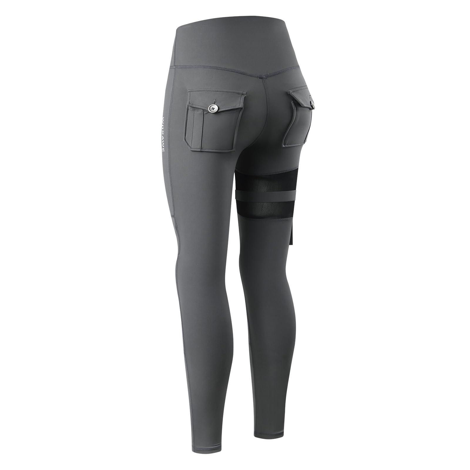 WOSAWE Damskie legginsy sportowe, wysoka talia, rozciągliwe spodnie do jogi, do fitnessu, biegania, treningu