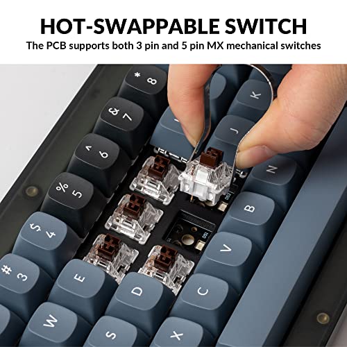 Image of Keychron V2 Wired Custom Mechanical Keyboard, 65% Layout QMK /VIA Programmable Macro with Hot-swappable Keychron K Pro Brown Switch Compatible with Mac Windows Linux (Frosted Black - Translucent)