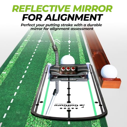 Putting Green, 9.8ft Golf Putting Mat with Automatic Ball Return Track & Putting Mirror, Indoor Putting Greens for Home with Thickened Wrinkle-Free Crystal Velvet, Golf Accessories for Men - Image 6