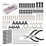 Queta Ersatz-Reißverschluss, 197-teiliges Reißverschluss-Reparatur-Set mit Reißverschluss-Montagewerkzeug für Taschen, Jacken, Zelte, Gepäck, Schlafsack