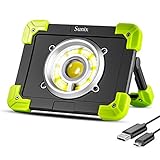 Sunix 20W Portable LED Work Light, LED Emergency Lights, Spotlight Camping Light, 1500LM 6000 mAh Built-in Rechargeable Batteries with Dual USB Port and Emergency SOS Mode