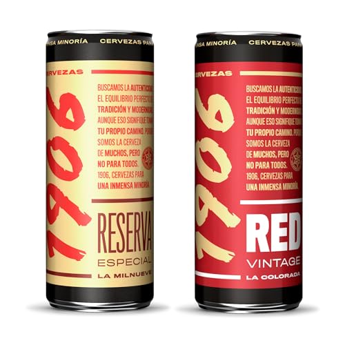 1906 Pack de cervezas combinado - 12 latas de 1906 Reserva Especial 33cl + 12 latas de 1906 Red Vintage 33cl - 24 latas en total