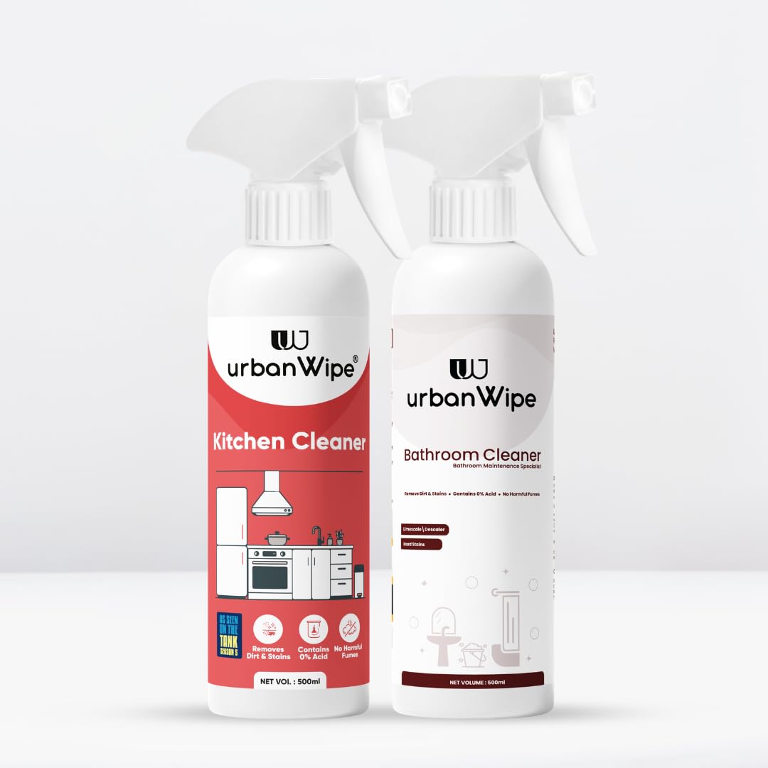 urban Wipe Bathroom & Kitchen Cleaner | Tough Lime Scale Hard Water Stain Remover On Taps, Showers | Ceramic Surfaces | Chimney, Plastic & Aluminium Surfaces_(Each 500Ml)-image-36