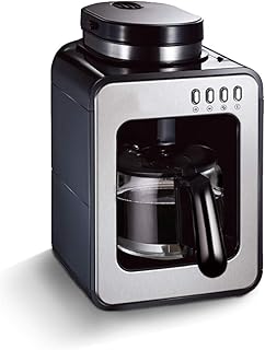 DFJU Młynek do czosnku tłuczek sól pieprz fasola do kubka filtr ekspres do kawy z mieleniem do kawy, 0,58 l ze szklaną karafką trwały filtr wielokrotnego użytku