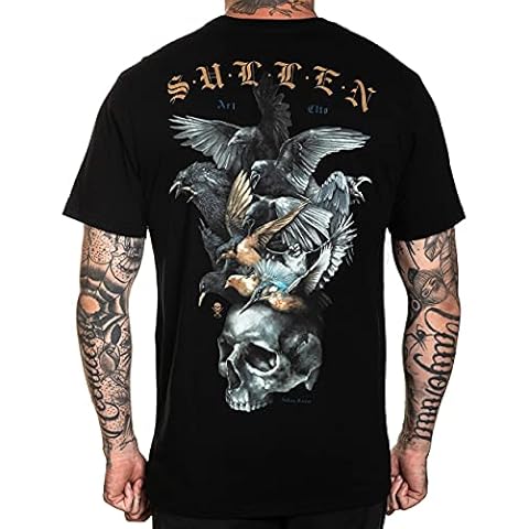 Sullen Flock Short Sleeve Premium Fit Vintage Tattoo Skull Graphic T-Shirt for Men (Jet Black, 3X-Large) Cover
