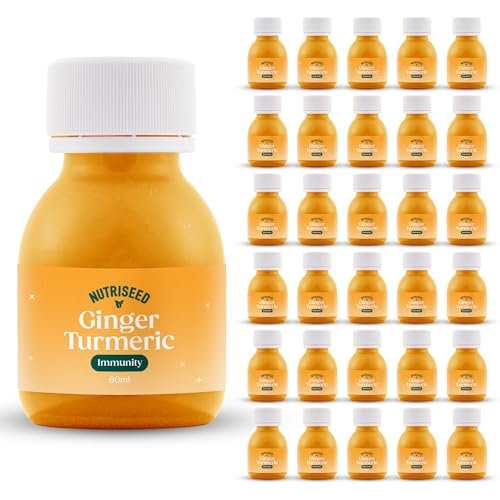 Nutriseed Ginger Turmeric Shots (30 x 60ml) - 100% Natural Ingredients Cold Pressed Flash Frozen to Ensure Optimum Nutritional Levels No Added Sugar Boosts Immunity & Provides Instant Energy