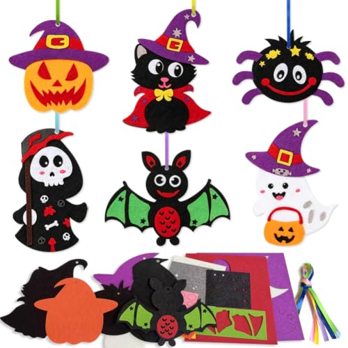 Fabuloustrim Halloween Crafts, 6 Pack Halloween Arts and Crafts.Self Adhesive Stickers to Make Your Own Decorations Kits for Activities