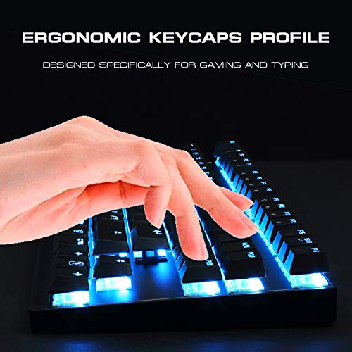 MOTOSPEED 2.4GHz Wireless/Wired Mechanical Keyboard 87Keys Led Backlit Blue Switches Type-C Gaming Keyboard for Gaming and Typing,Compatible for Mac/PC/Laptop - Thumbnail 4