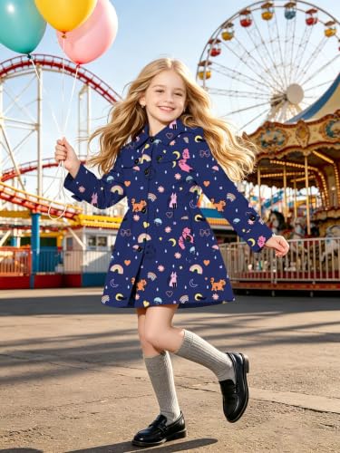 Image of SANGTREE Girl's Waterproof Trench Coat Hooded Lightweight Windbreaker Rain Jackets