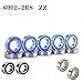 Kolloee 6902RS Bearing 10PCS 15x28x7 Mm ABEC-3 Hobby Electric RC Car Truck 6902 RS 2RS Ball Bearings 6902-2RS Blue for Bike Hubs Pivot Bearing(6902ZZ,ABEC-5_10PCS)