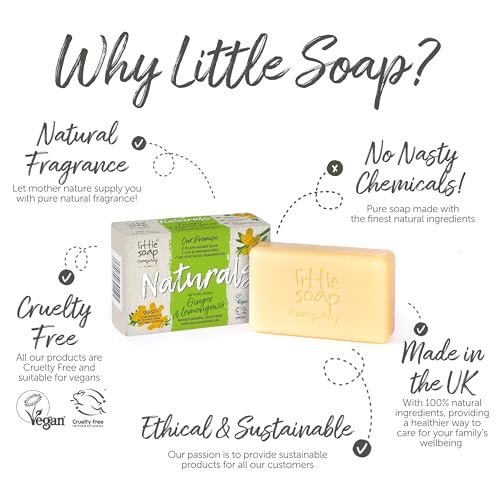 Little Soap Company Natural Range - Ginger & Lemongrass Bar Soap (100g) | Vegan, Cruelty Free & Eco Friendly, Hand, Face & Body Soap | No SLS and Parabens | Antibacterial with Cleansing Essential Oils - Image 5
