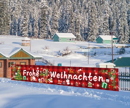 300 x 50cm / 118 x 20inch Weihnachtsdeko Frohe Weihnachten Banner...