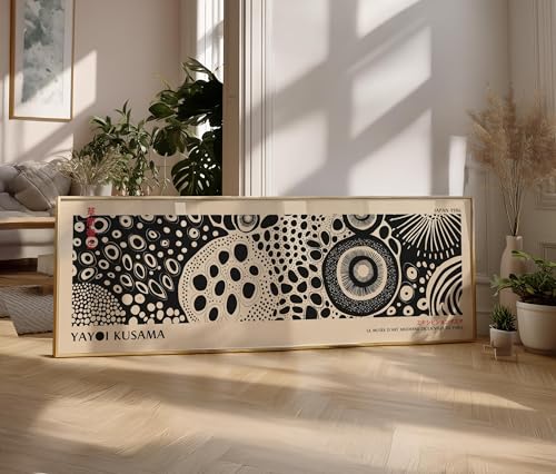 Décoration de lit affiche florale noire format panoramique 60cm