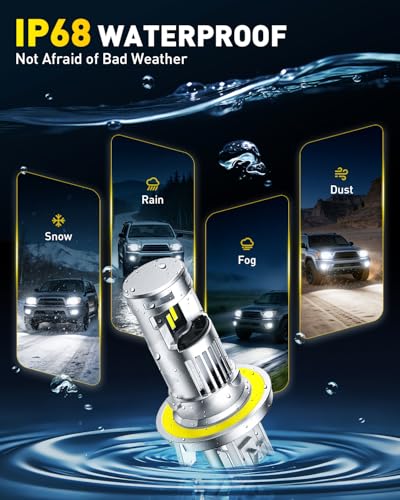Image of AUXITO H13 9008 Bulbs, 80000LM 6500K Cool White, Super Bright 15X Halogen, Plug and Play CANbus Ready No Flicker, Pack of 2
