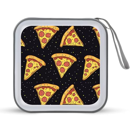 Pizza Food Print CD Case Portable DVD Holder Storage Organizer for Home Travel