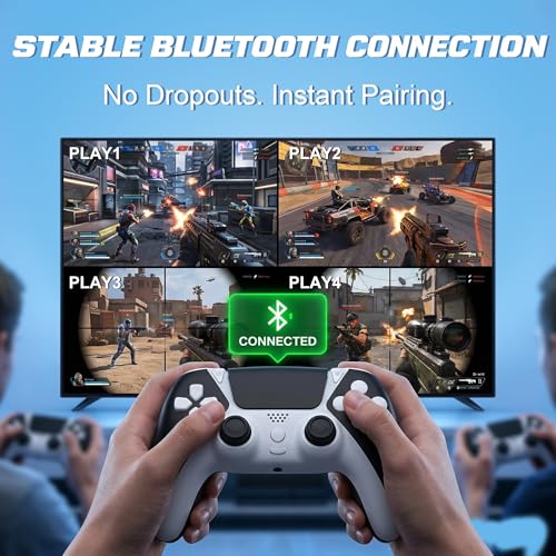 Image of Enstixsm 2 Pack for PS4 Controller,Wireless Dual Remote Shock Control for PS4 Slim Pro,ALPS Zero Drift Sticks Game Control,PC Gaming Turbo Back Paddles Gamepad,Alternative Original