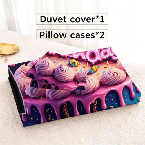 Parure de lit 160x200 gâteau chic housse de couette finition premium - 7
