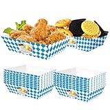 20 Stück Oktoberfest Pappteller Snackschalen: Pommesschalen Einweggeschirr für Snacks & Pommes - Bayerische Einweg Teller für Oktoberfest, Weihnachten & Winterparty - Papierteller Deko für Feste