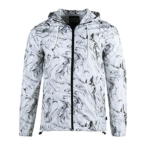 Beautiful Giant Men's Water-Resistant Windbreaker Full Zip Regular Fit Running Travel Packable Jacket Gray