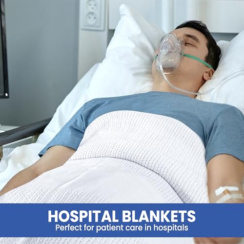 Linteum Textile Supply White Hospital Thermal Blanket 66x90 Inch 100% Cotton, Soft and Cozy, Breathable, Open-Cell Weave Design, All Season Twin Hospital Blanket (1-Pack) - Image 5