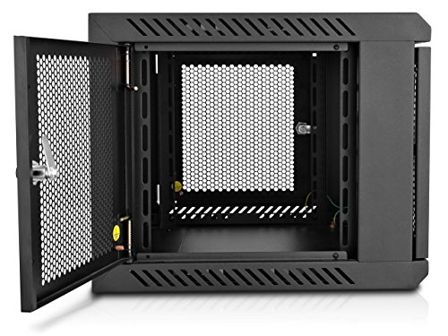 V7 Rmwc6U-1N 6U Wall Mount Rack Cabinet Enclosure (Fully Assembled, Vented Door, Adjustable Mounting Rails, Cold Rolled Steel, 5 Year Warranty), Black #TOP5