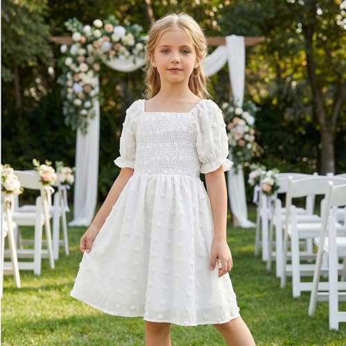 Vestido acampanado para niñas con lazo y bolsillo de primavera verano 4