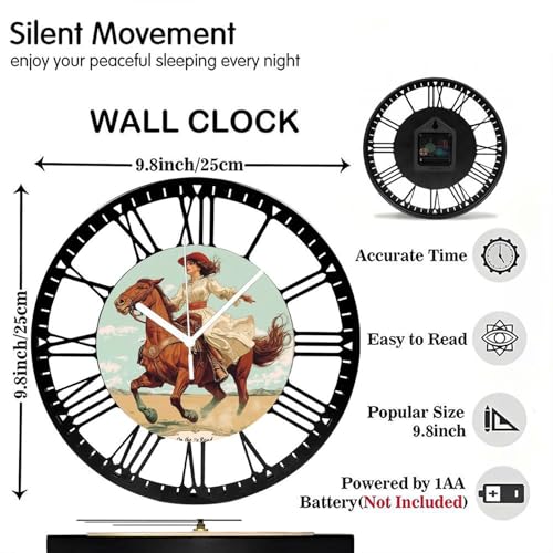 Reloj de pared metálico silencioso de 10 pulgadas con números romanos miniatura 2