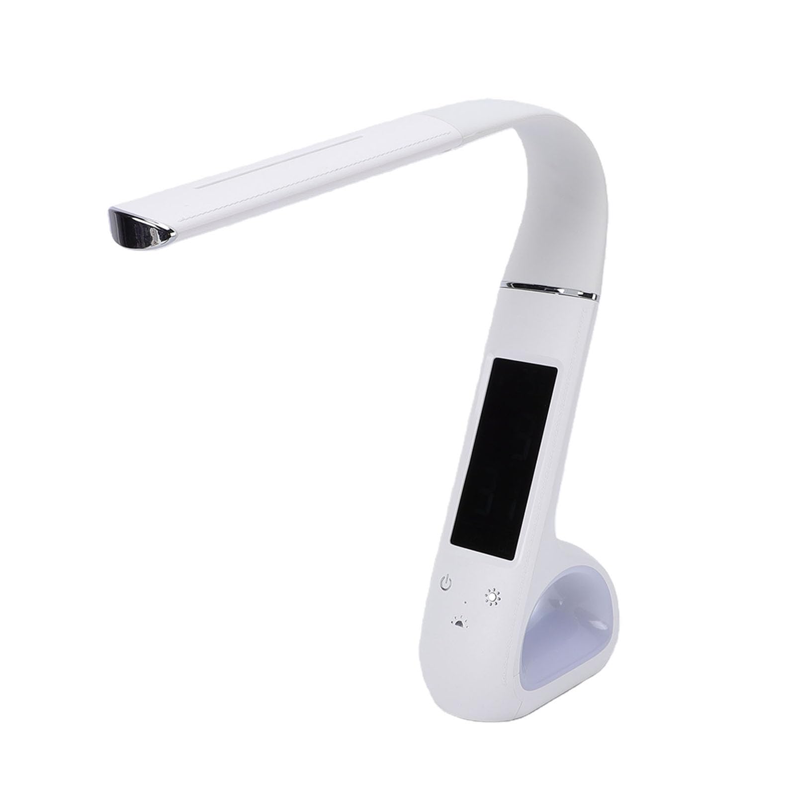 Lampada da Scrivania Igienizzante a LED con Orologio Design Elegante 3 in 1 per Utenti Moderni di Home Office Materiale ABS