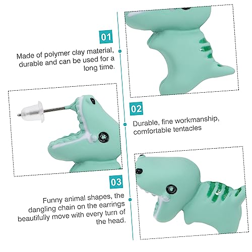 Accesorios de arcilla polimérica y pendientes de moda de animales 3D 6