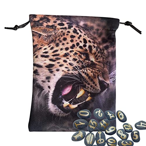 5 Pcs Tarô | Veludo com Cordão e Estampa Animal,Sacos presente com cordão 5,12 x 7,09 pol. tamanho p