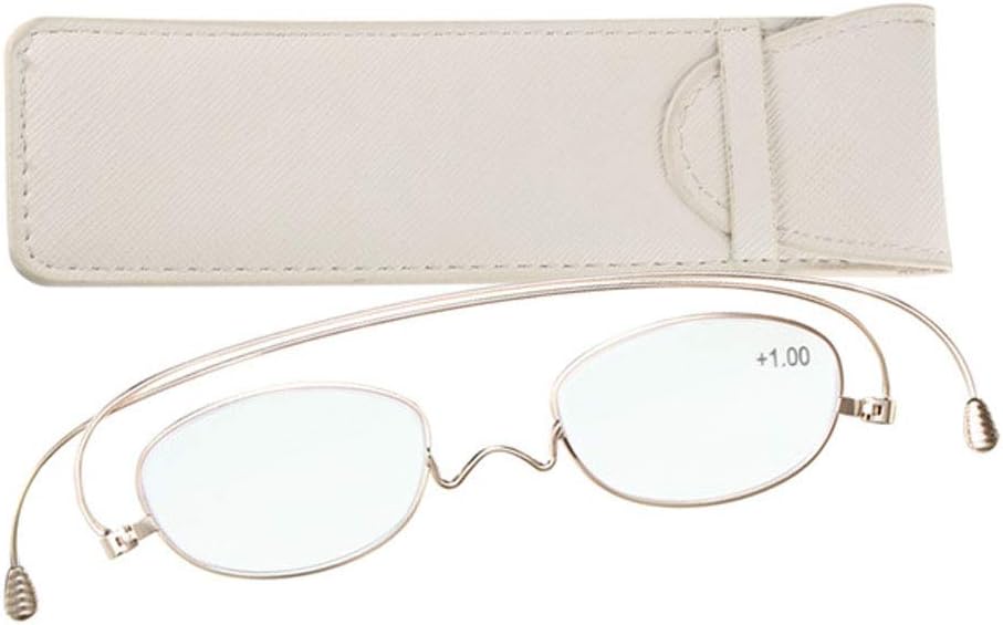 +1.50 Beautiful Designed Quality Fold Flat Ultra Thin Metal Reading Glasses with Case