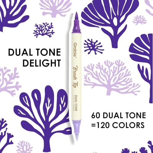 Image of Grabie 72 Colors Acrylic Paint Markers, 36 Pack Dual Tip Soft Brush Acrylic Markers, Water-Based Paint Pens for Paper, Rock Painting, Wood, Canvas, Glass, Fabric, DIY Craft Art Supplies for All Ages
