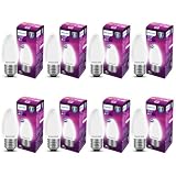 Philips 4-watt Filament Candle LED Bulb | Diffused Candle Bulb for Home & Decoration | Bulb Base: E27, Cool White | Pack of 8