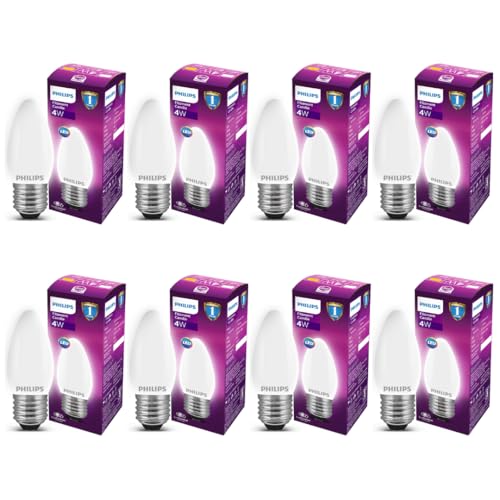 4-watt Filament Candle LED Bulb | Diffused Candle Bulb for Home & Decoration | Bulb Base: E27, Cool White | Pack of 8