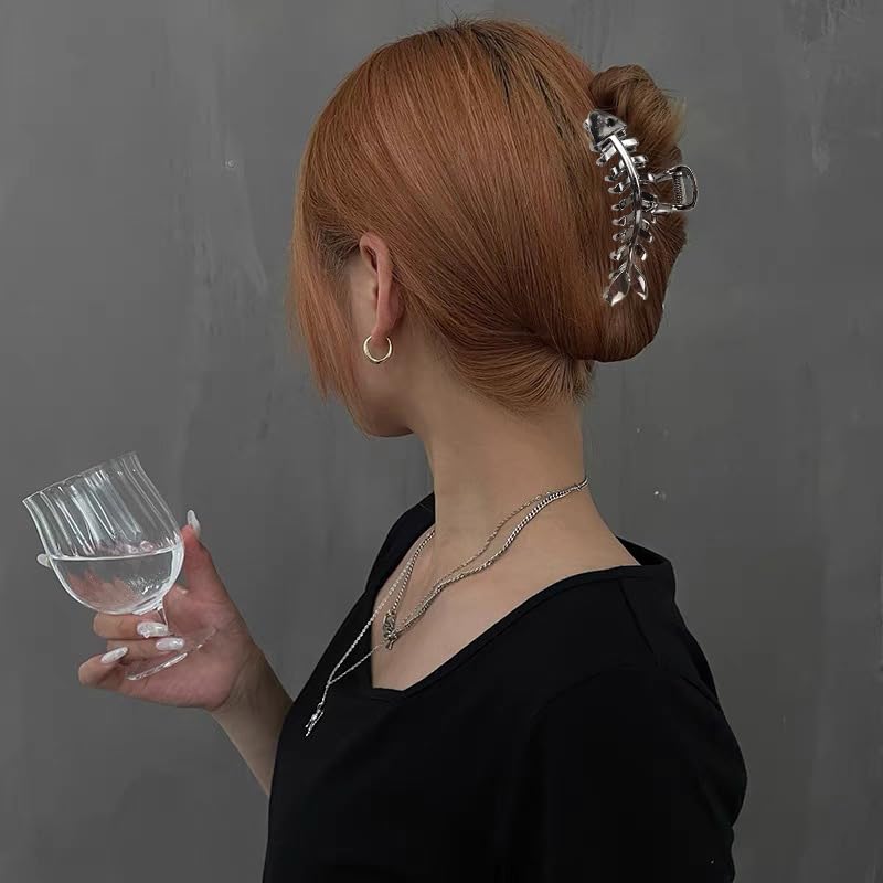 Miniatura 7 de AIDVPOD Pinzas de metal para el cabello, diseño de hueso de pescado, pinza para el cabello para niñas y mujeres, accesorios para el cabello, pinzas