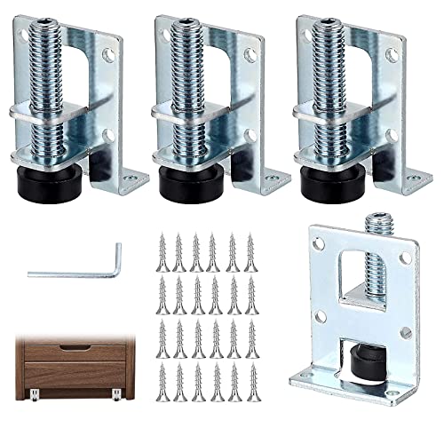 GZcaiyun Lot de 4 pieds de nivellement pour meubles - Charge lourde - Réglable - Pour meubles - Table - Armoires - Étagères - Avec vis et clé hexagonale Cover