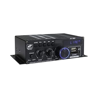 Bluetooth対応アンプ 2チャンネル ホームシアターアンプ 40W+40W 音楽プレーヤー USB AUX 多用途
