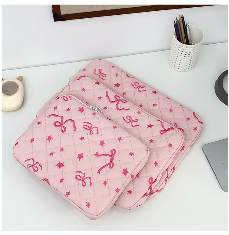 Funda para portátil acolchada con lazo rosa 13 pulg miniatura 3