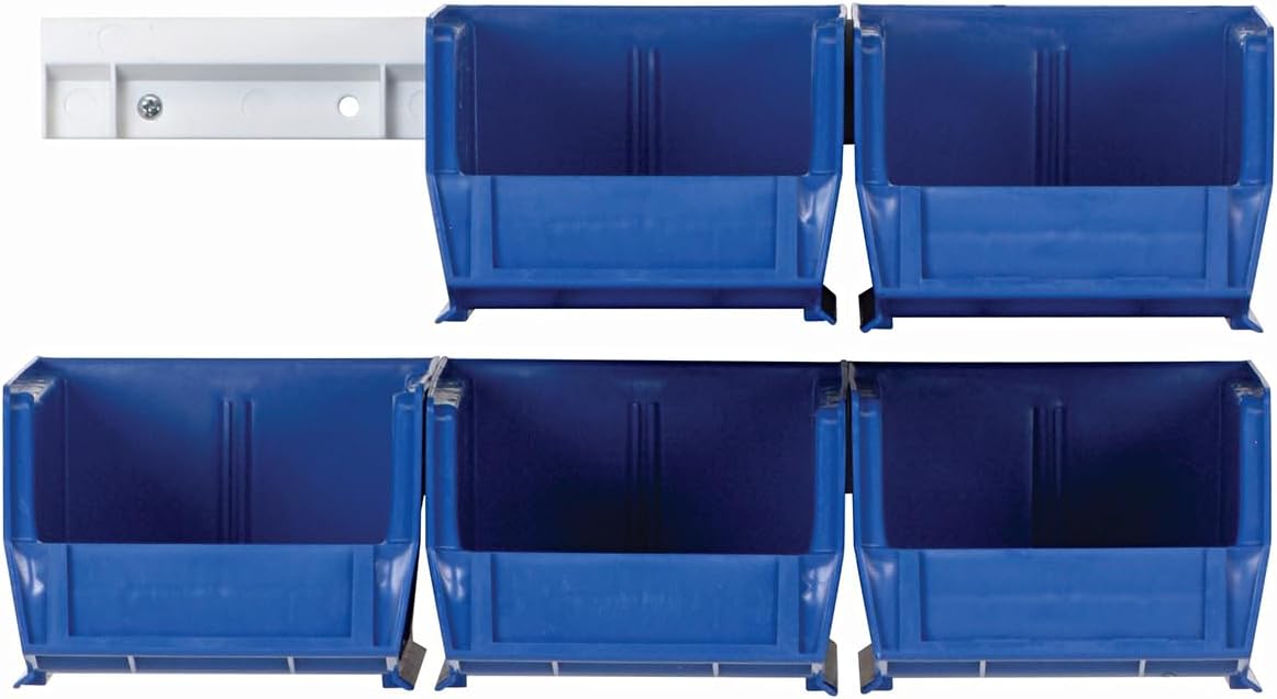 Quantum HNS230BK Hanging Rail System, 10-7/8-Inch by 5-1/2-Inch by 5-Inch, Black, Set of 6 bins and 2 rails