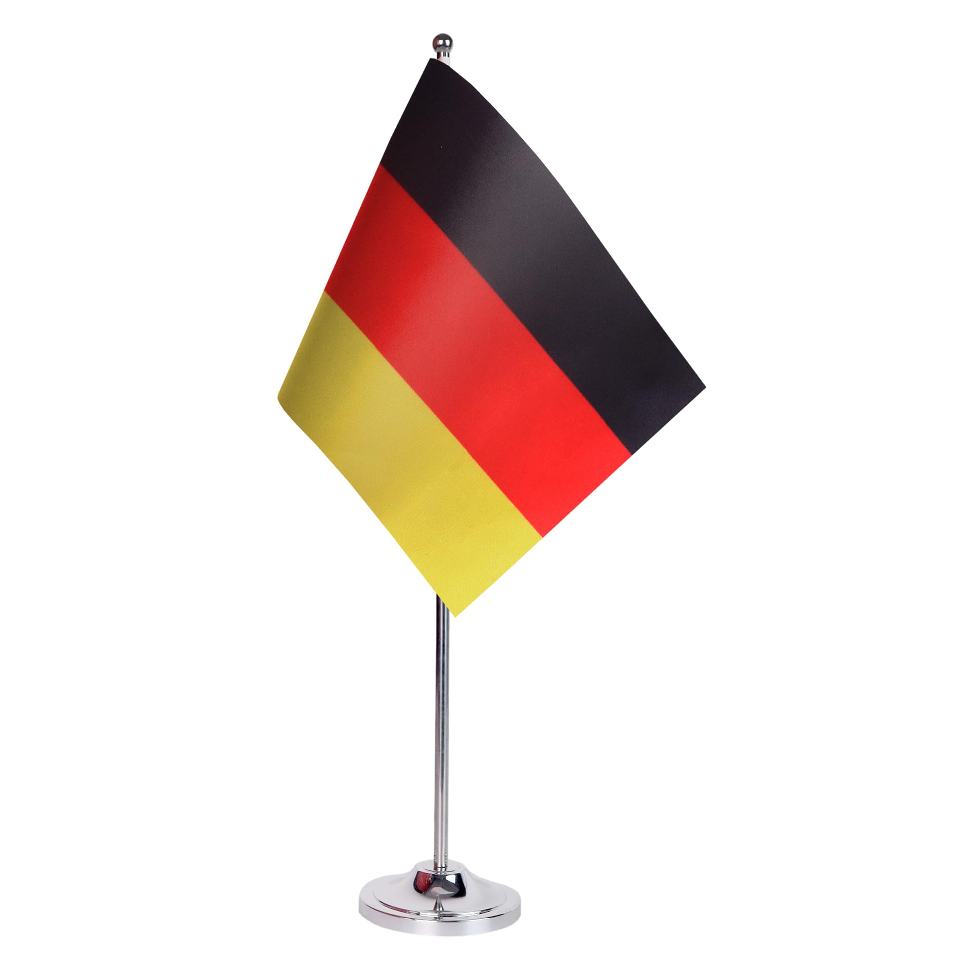 AZ FLAG - Drapeau De Table Allemagne Prestige - Drapeau Allemand De Bureau En Satin Avec Hampe De 30cm Et Socle En Métal - 22x15 cm