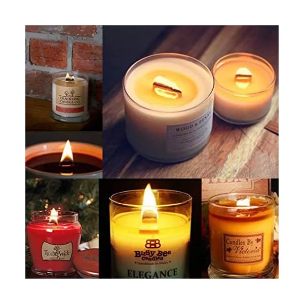 Joyfeel's Store 100 StÃ¼ck Holz Kerze Dochte mit EisenstÃ¤nder Kerze Kerne NatÃ¼rliche Umweltfreundliche Docht fÃ¼r Kerzenherstellung und Kerze DIY Handwerk, 5 zoll (100) (100pcs) – Bild 6