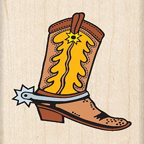 Inkadinkado Western Cowboy Wood Stamp For Arts And Crafts, 2.5'' W X 2'' L #TOP17