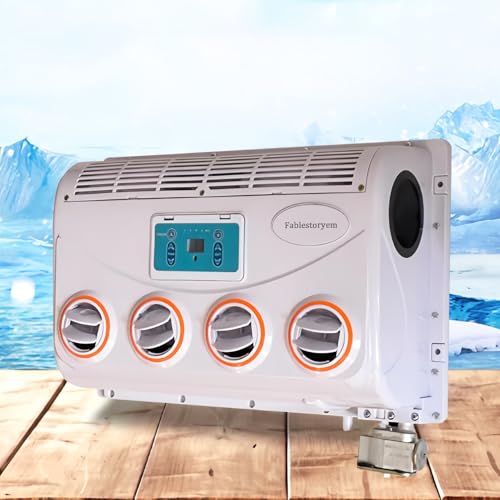 RV - Conjunto de evaporador de aire acondicionado CC con conversión de frecuencia inteligente y control remoto, alto flujo de aire para una refrigeración estable en vehículos