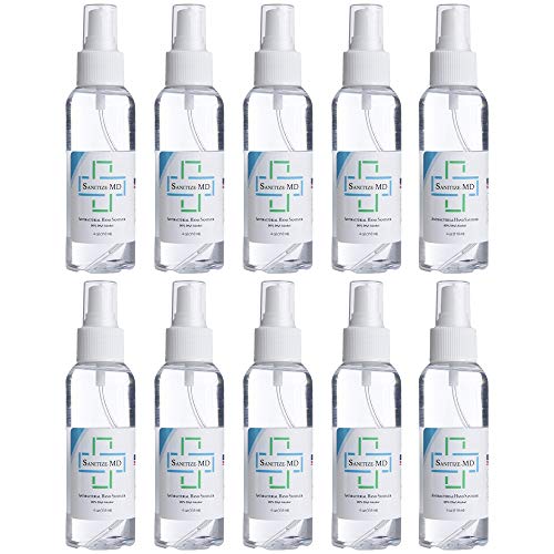Hand Sanitizer Spray  4oz Liquid with 80% Alcohol - Sanitize-MD (10 Pack)